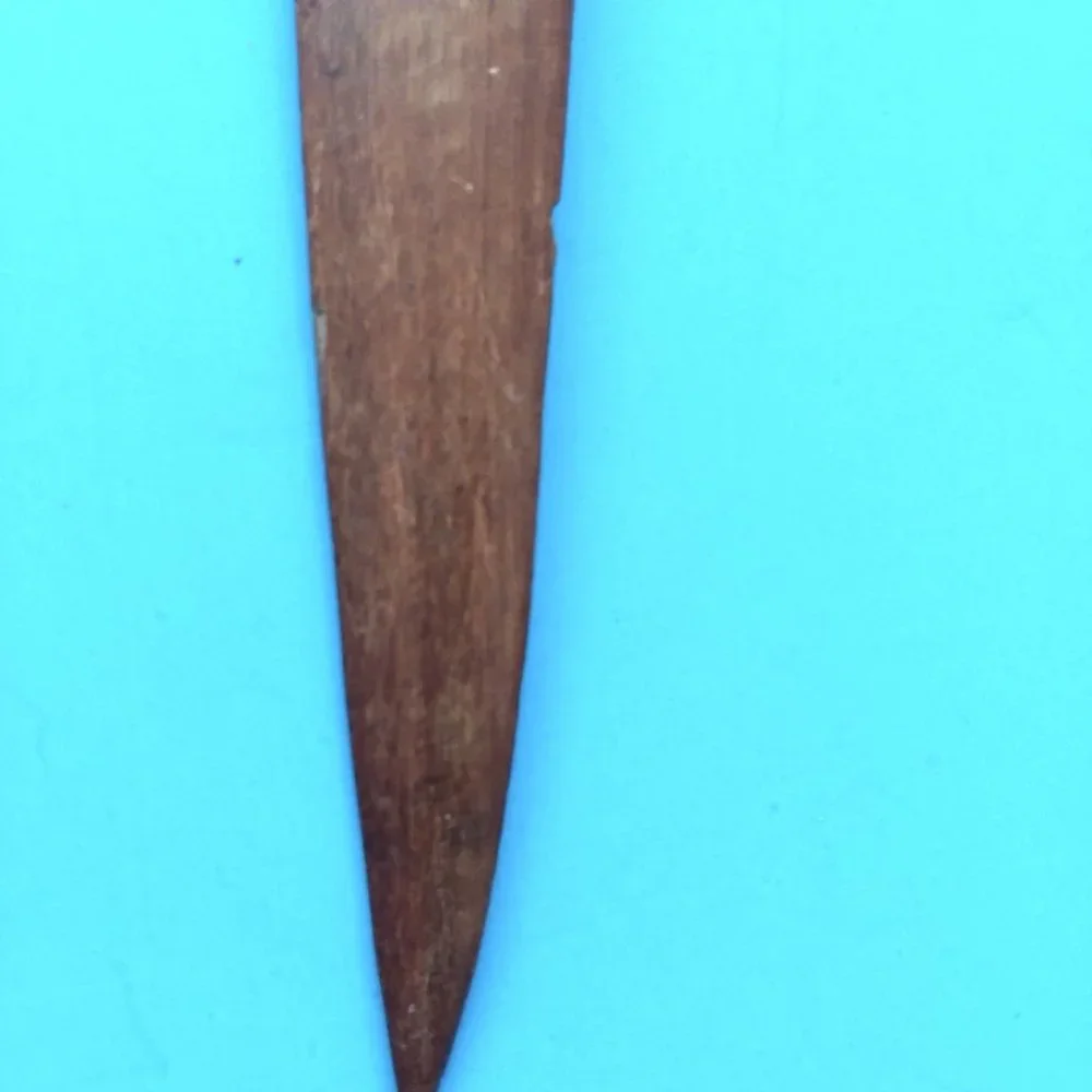 VTG Letter Opener Lion Carved Wood Knife Handle Africa Mail Folk Art Safari King